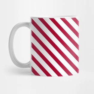 Red and White Candy Cane Stripes Diagonal Lines Mug